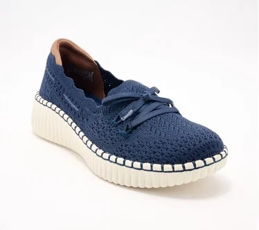 Skechers Wilshire Blvd Scalloped Knit Loafers - Knit Sail