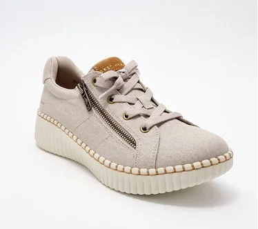 Skechers Wilshire Blvd Canvas Fixed Lace Sneakers - Zip Stride