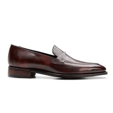 Wandsworth Twisted Saddle Apron Loafer in Brown Museum Calf Leather