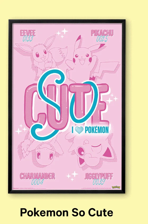 Pokémon - So Cute Pikachu Eevee Jigglypuff Charmander Poster