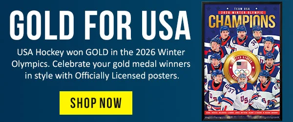 Gold for USA. USA Hockey won GOLD in the 2026 Winter Olympics. Celebrate your gold medal winners in style with Officially Licensed posters.