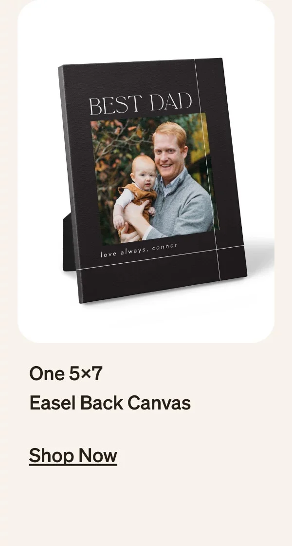 One 5x7 Easel Back Canvas