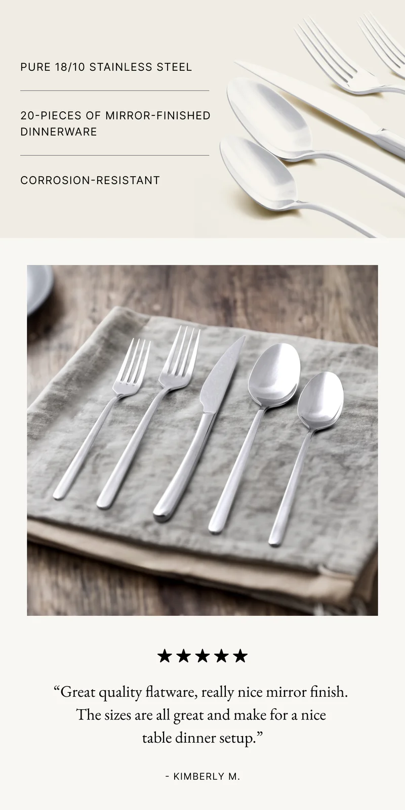Pure 18/10 Stainless Steel