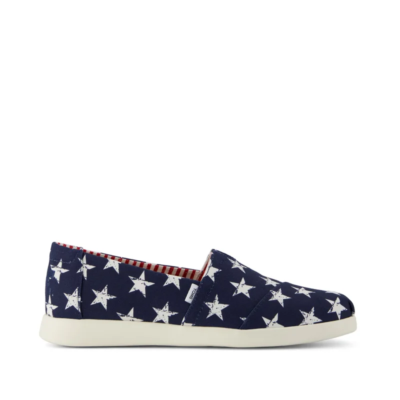 Image of Womens Alpargata Plus Navy Stars Canvas