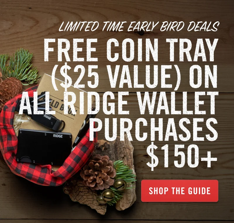 Free Coin Tray on all Ridge Wallet Purchases $150+