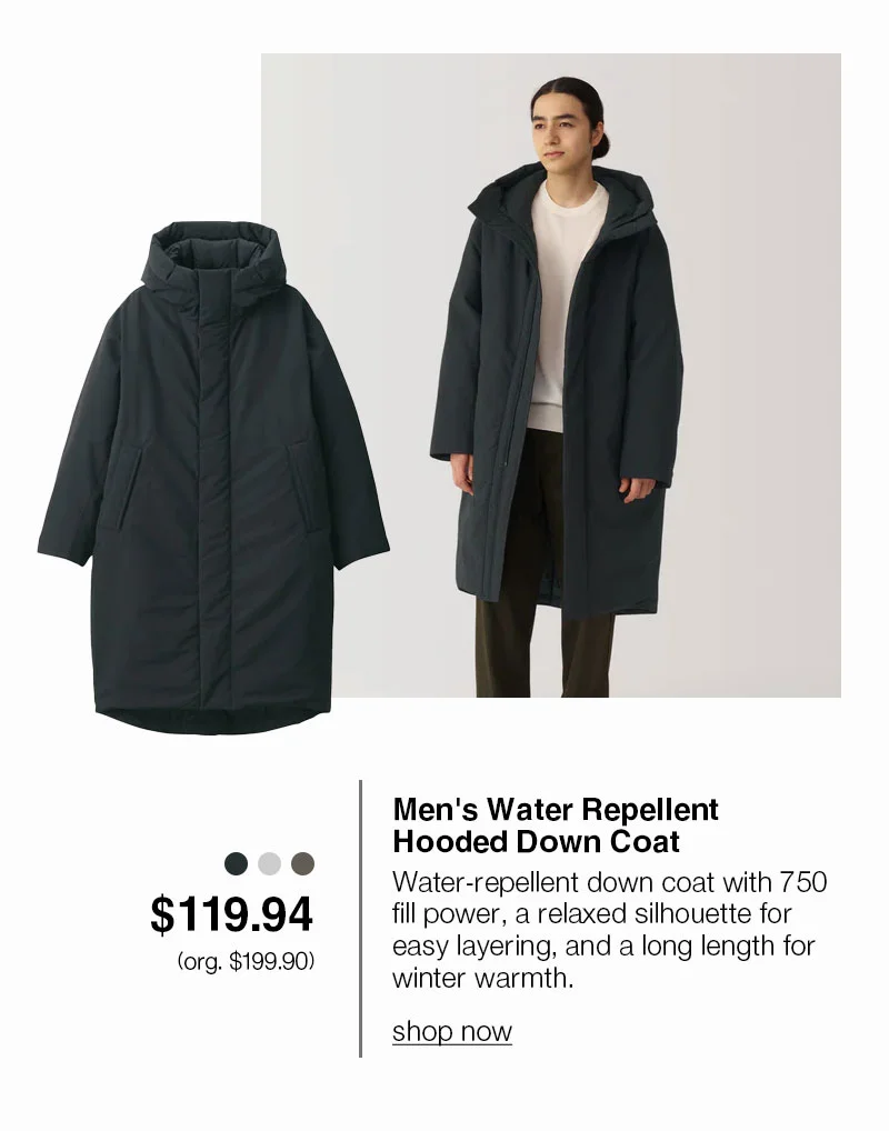 Shop Men's Water Repellent Hooded Down Coat