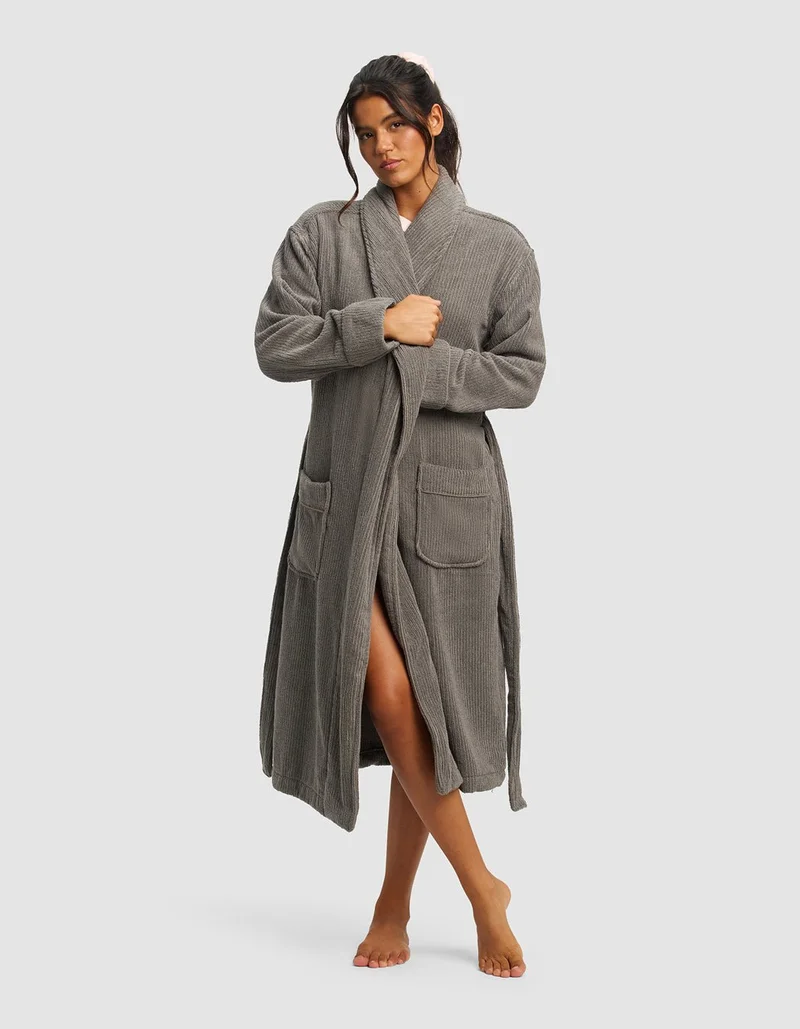 Image of Ribbed Terry Bath Robe