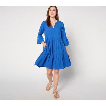 Destination 365 Regular Seersucker Knee-Length Dress