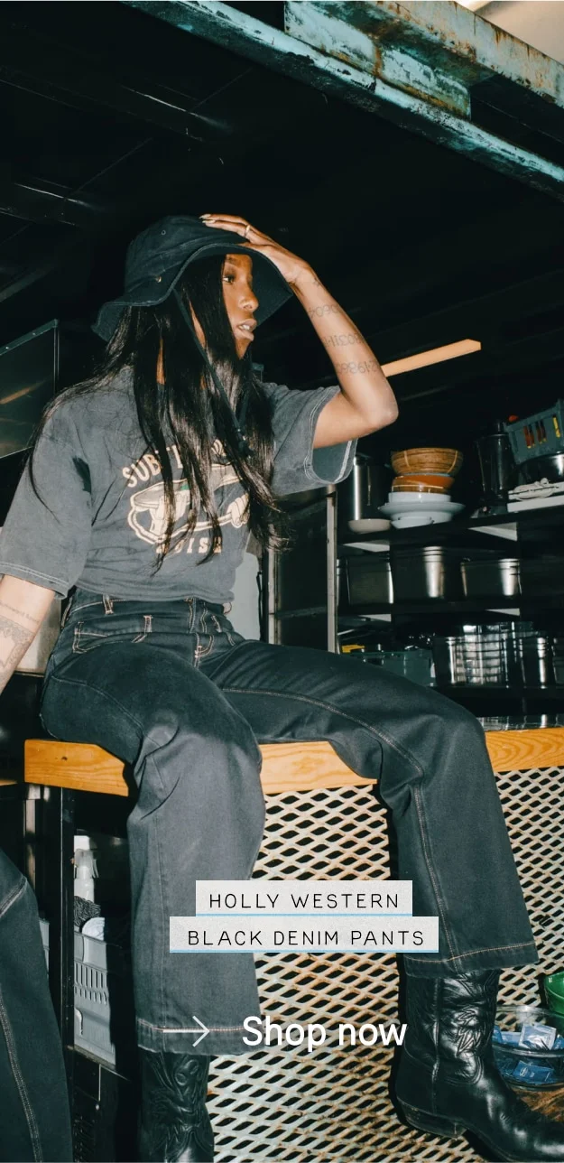 Holly Western Black Denim Pants