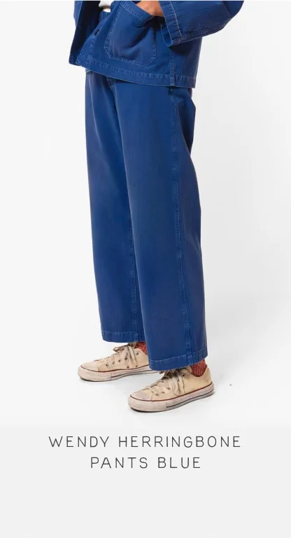 Ella Herringbone Boilersuit Blue