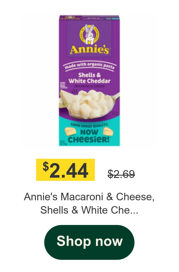 Annie's Macaroni & Cheese, Shells & White Che...