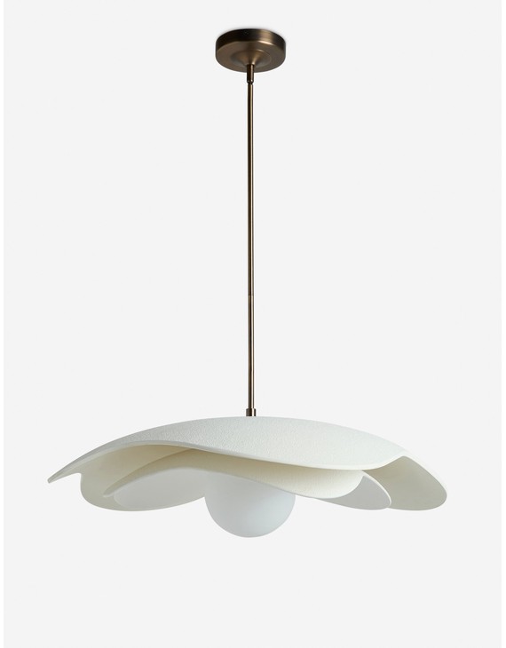 Soft Petal Pendant Light by Lolly Lolly Ceramics - Ivory / 30"Dia