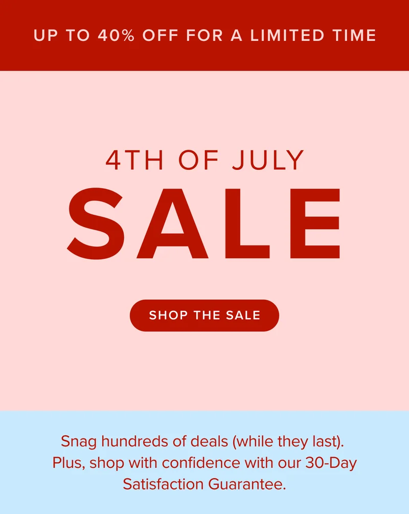Up to 40% off for a limited time. Shop now.