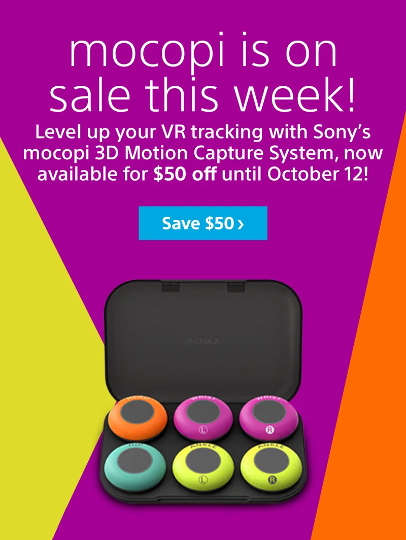 mocopi is on sale this week! Level up your VR tracking with Sony’s mocopi 3D Motion Capture System, now available for $50 off until October 12! Save $50