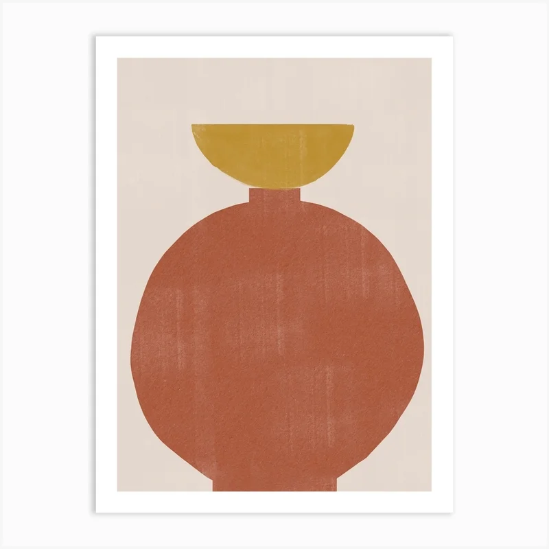 Image of Abstract Vase, Terracotta Art Print
