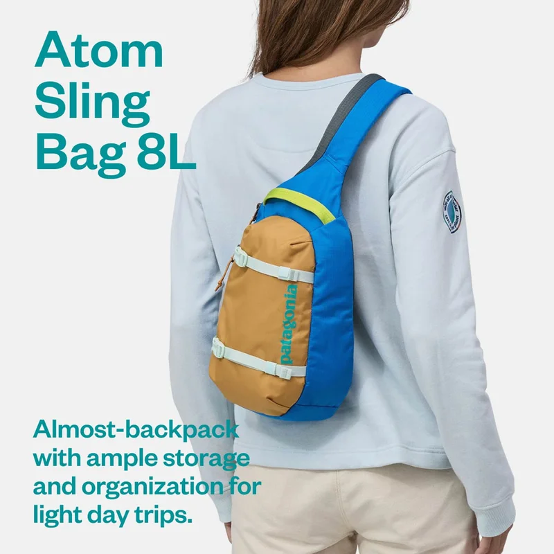 Atom Sling Bag 8 liters. An almost-backpack with ample storage and organization for light day trips.
