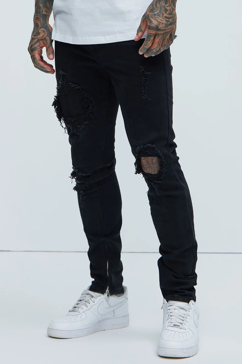 Image of Point Of View Skinny Jeans - Black