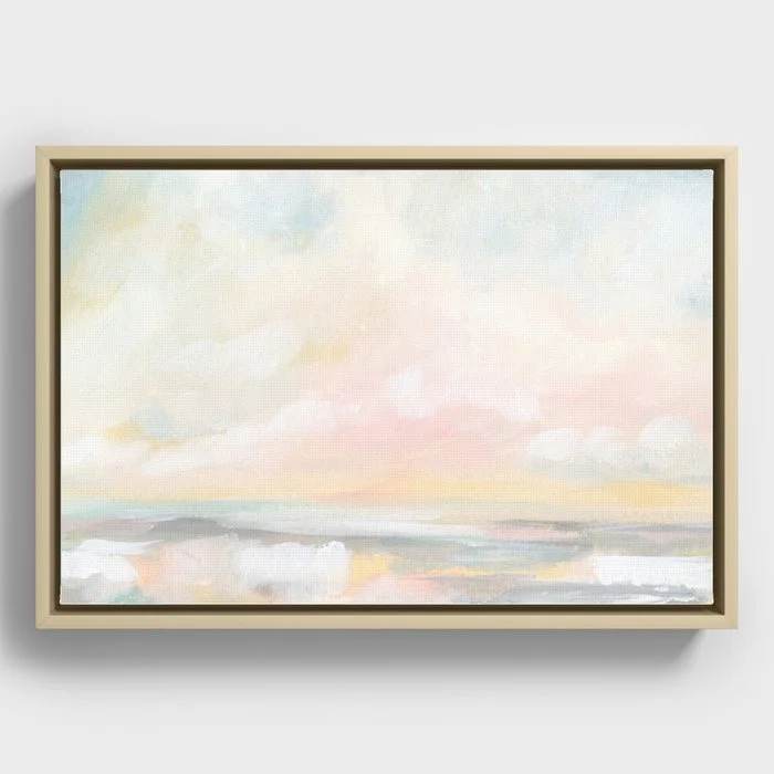 Rebirth - Pastel Ocean Seascape Framed Canvas Framed Canvas