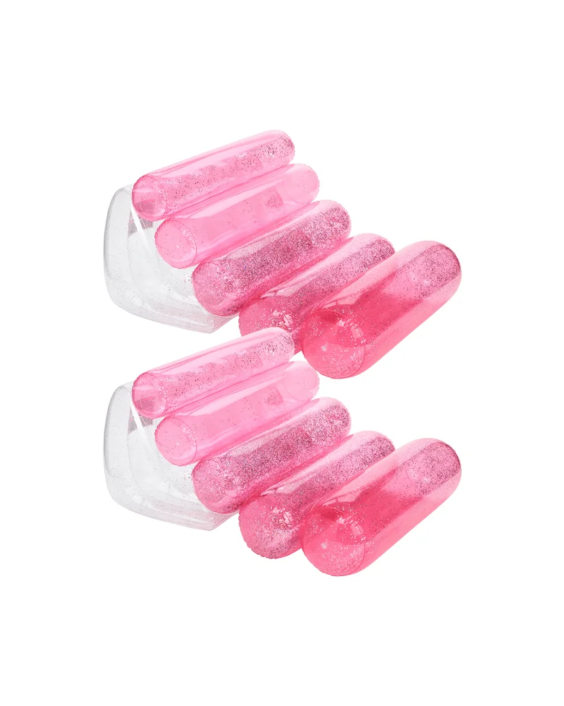 Image of Clear Pink Glitter Leisure Chair Pool Float  - 2 Pack