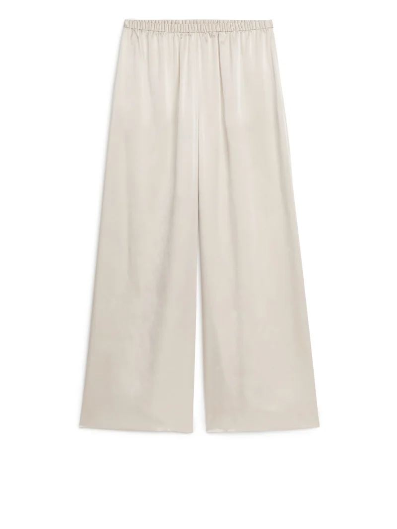 Silk Trousers Beige