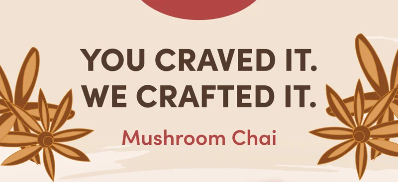 You craved it. We crafted it. Mushroom Chai