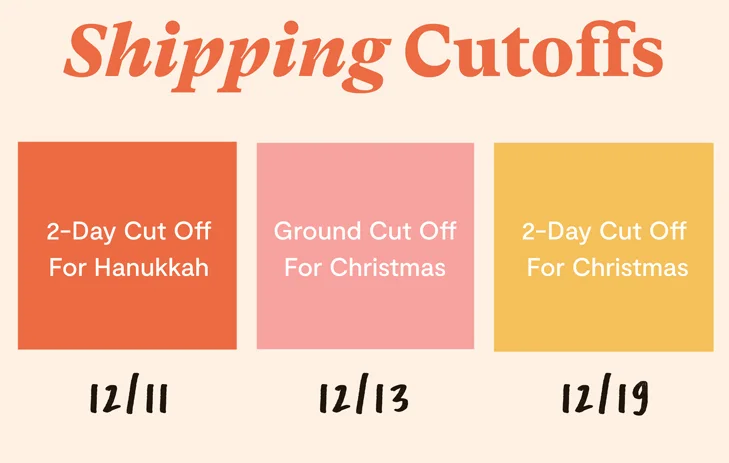 Shipping Cutoff Dates
