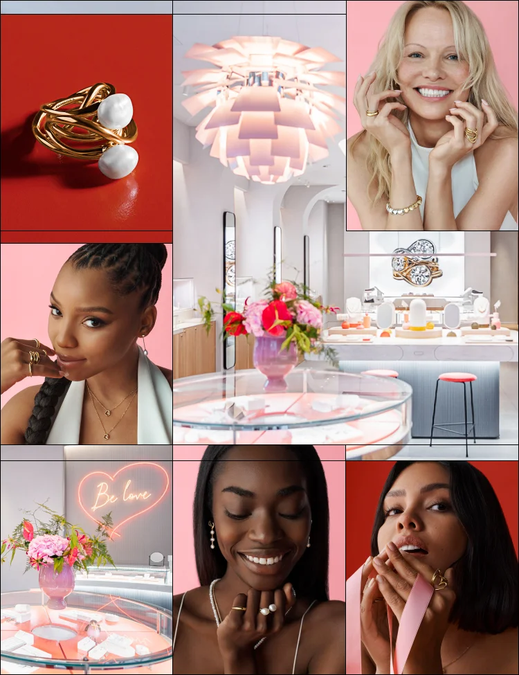 Collage of new products and Pandora flagship Collage of new products and Pandora flagship