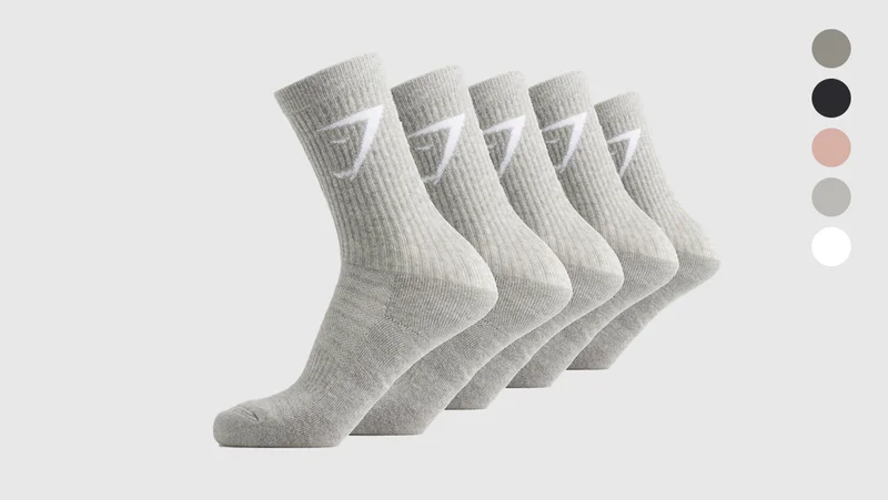 GREY SOCKS  5PK - LIGHT GREY MARL.