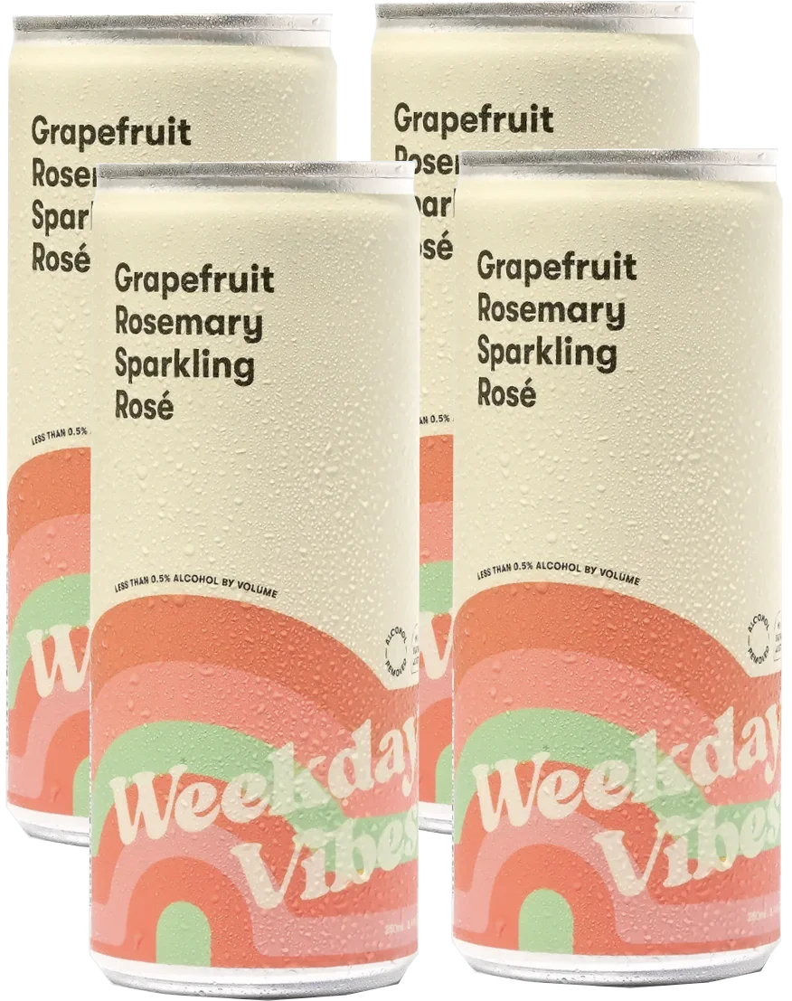 Image of Weekday Vibes Grapefruit Rosemary Sparkling Rose (4 pack)