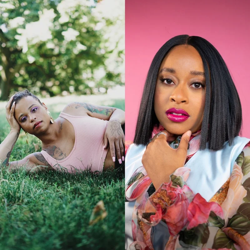 Photo of Tourmaline lying in grass; portrait of Phoebe Robinson