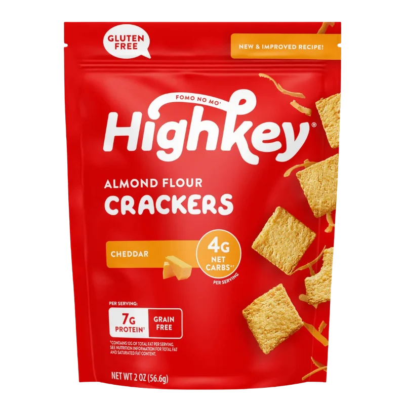 Image of High Key Snacks Cheddar Almond Flour Crackers
