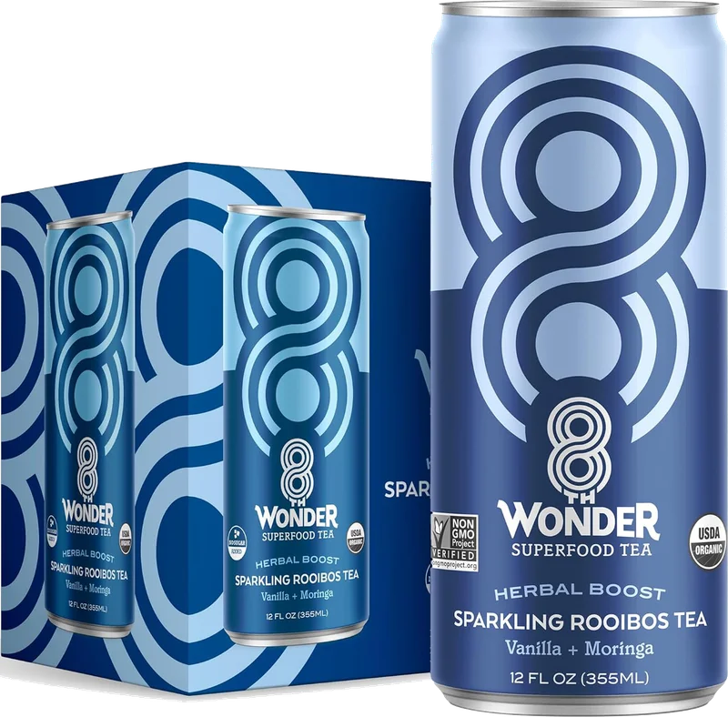 Image of 8th Wonder Superfood Tea Sparkling Roobios Tea Vanilla + Moringa (12 Pack)