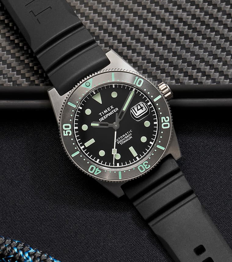 Deepwater Reef 200 Titanium Automatic 41mm Synthetic Rubber Strap Watch