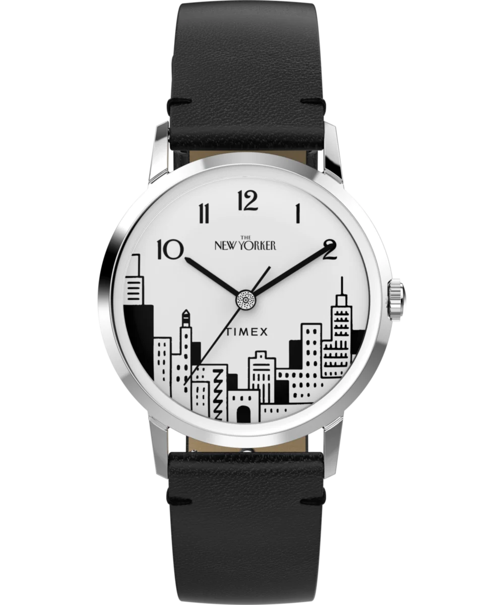 Image of Timex | The New Yorker Marlin® Hand-Wound 34mm Leather Strap Watch