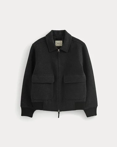 Image | ReWool Flight Jacket | Heather Charcoal