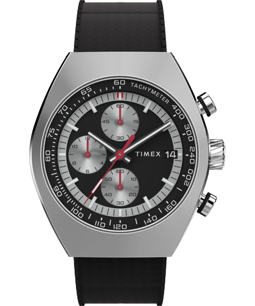 Image of Timex Legacy Tonneau Chronograph 42mm Synthetic Rubber Strap Watch
