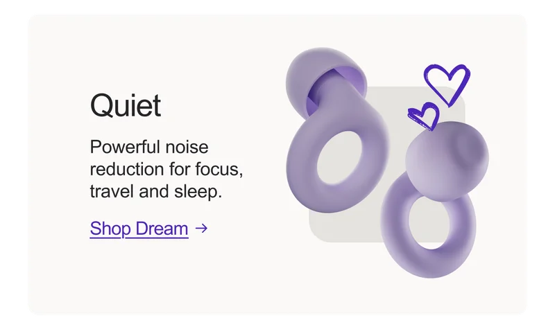 A pair of Loop Quiet in lilac