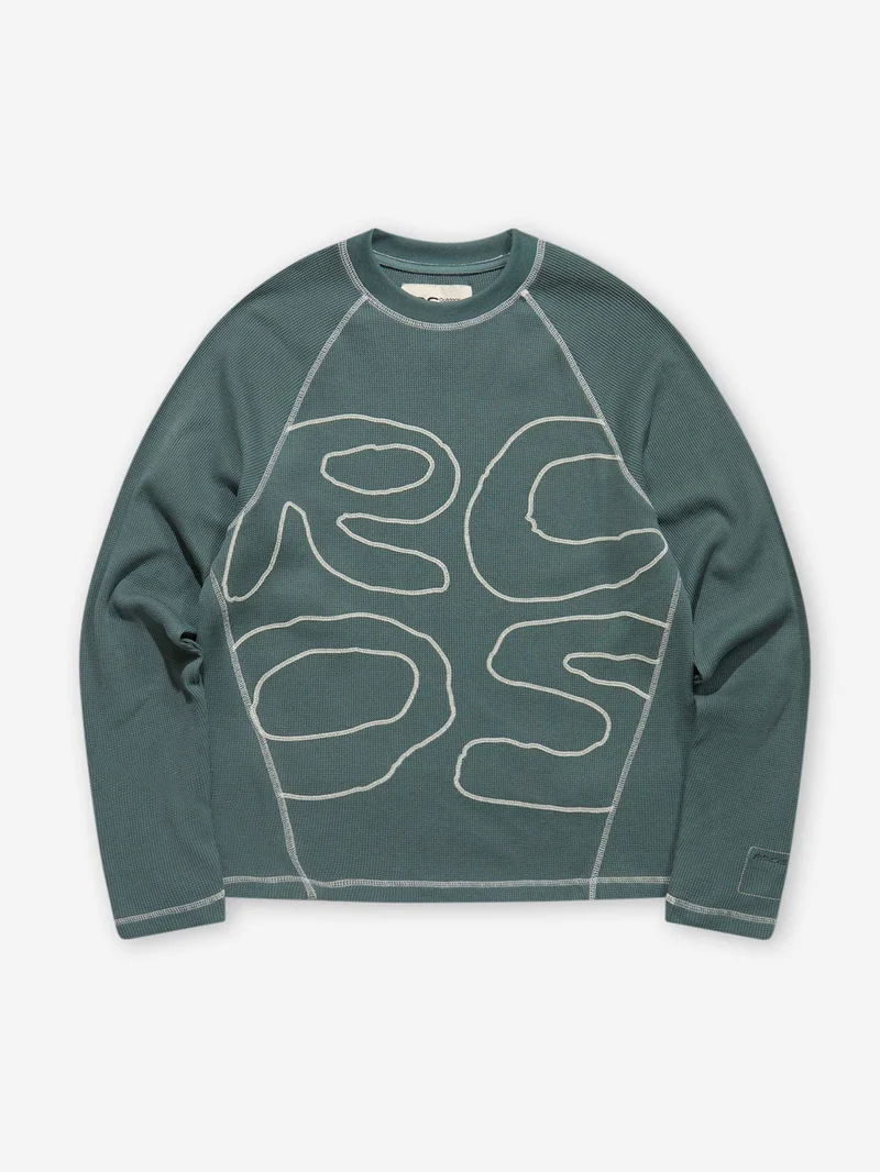Image of RCOS Stack Logo Waffleknit Longsleeve - Foliage