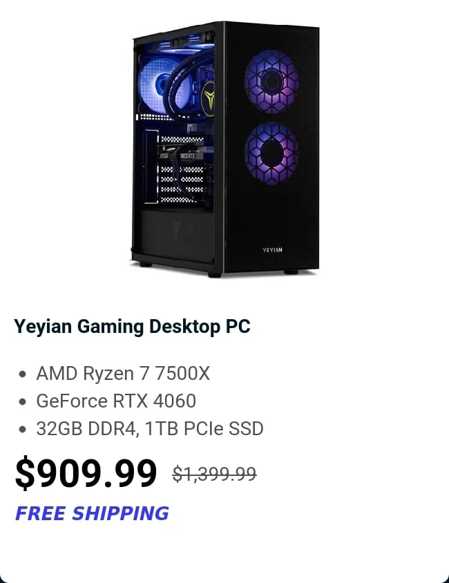 Yeyian Gaming Desktop PC
