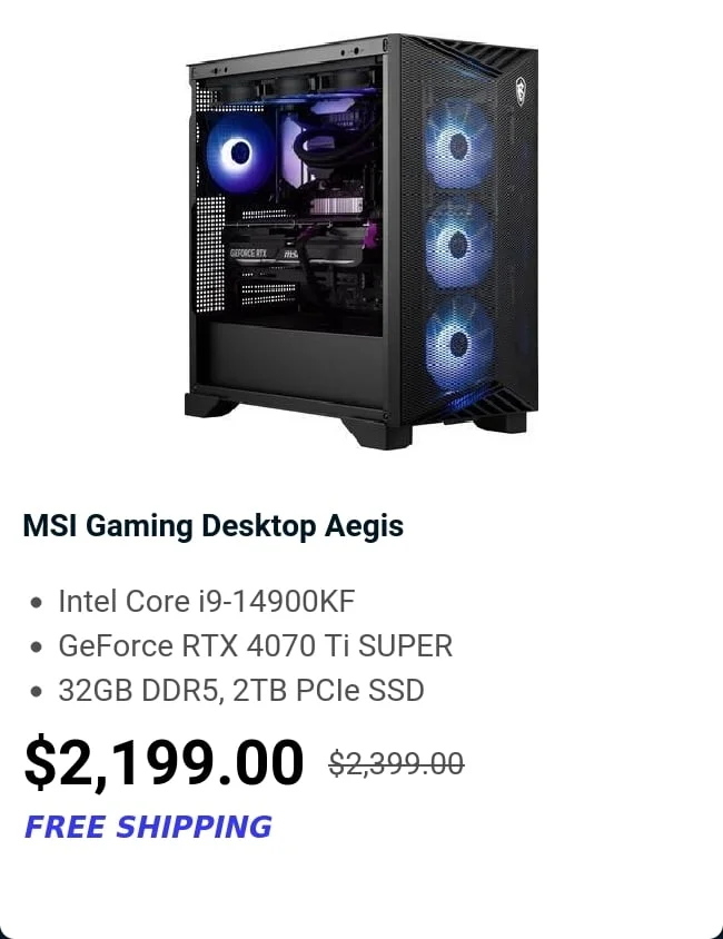 MSI Gaming Desktop Aegis