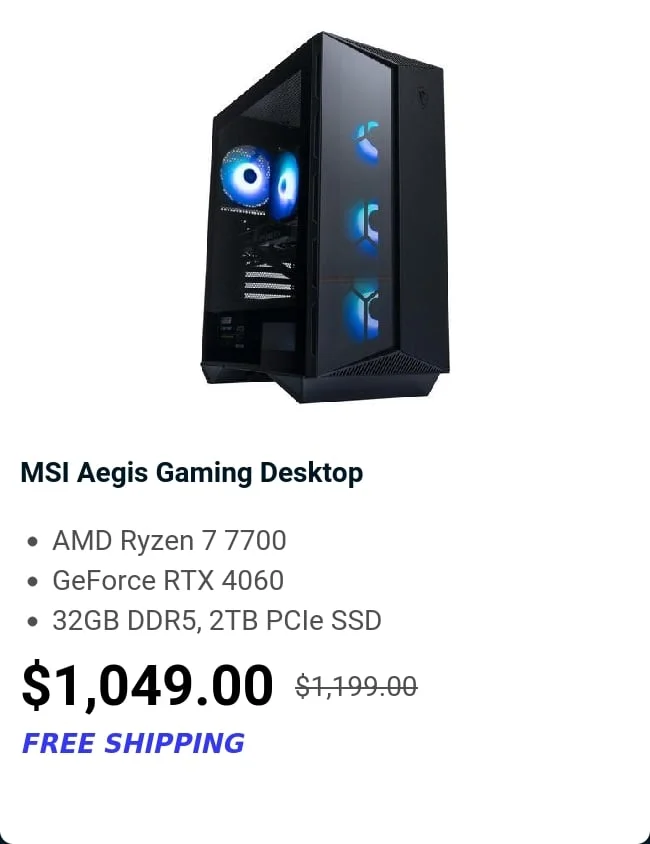 MSI Aegis Gaming Desktop