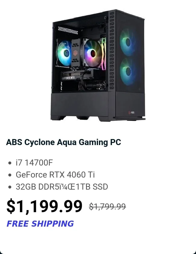 ABS Cyclone Aqua Gaming PC