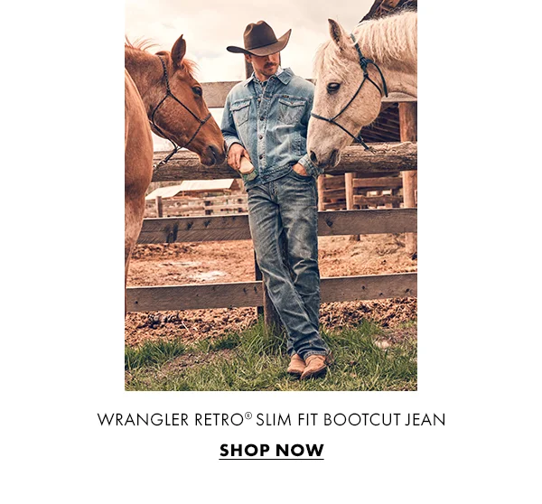 WRANGLER RETRO® SLIM FIT BOOTCUT JEAN. Shop Now