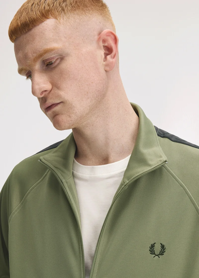 Fred Perry Mens Olive Mint Track Jacket