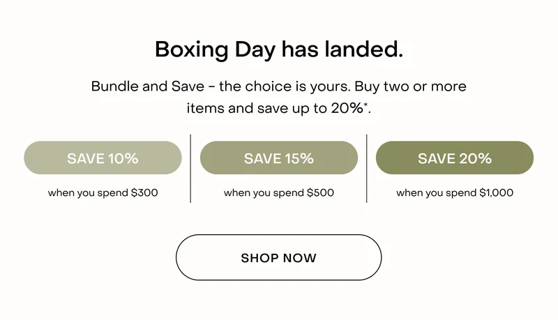 Boxing Day has landed. Bundle and Save in-store or online - the choice is yours. Buy two or more items and save up to 20%*.