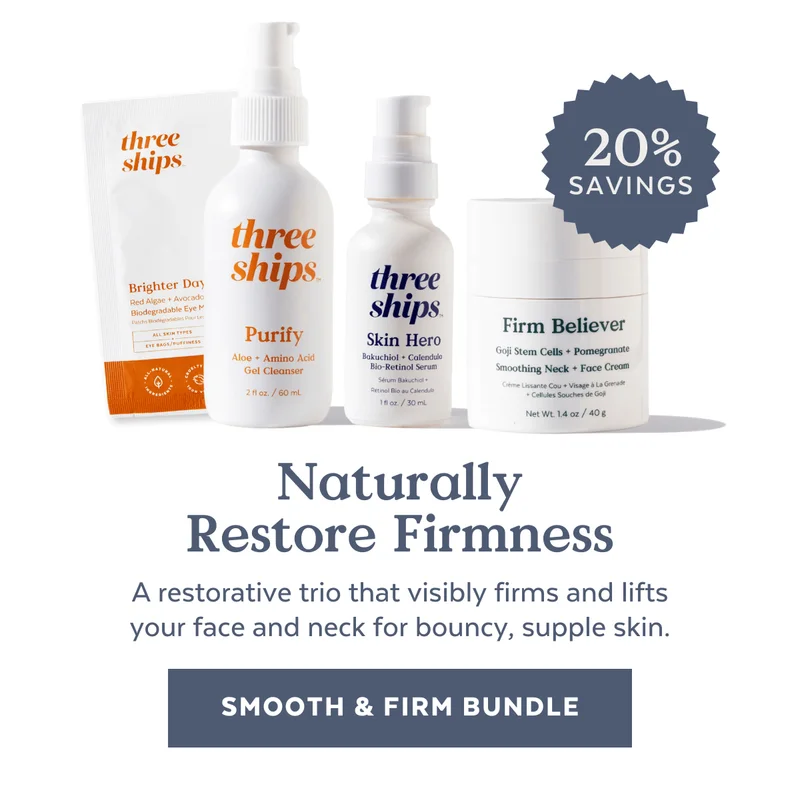 [20% SAVINGS] Naturally Restore Firmness. A restorative trio that visibly firms and lifts your face and neck for bouncy, supple skin. [Smooth & Firm Bundle]
