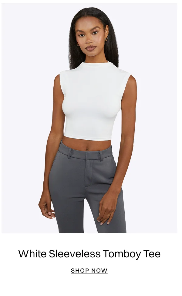 White Sleeveless Tomboy Tee