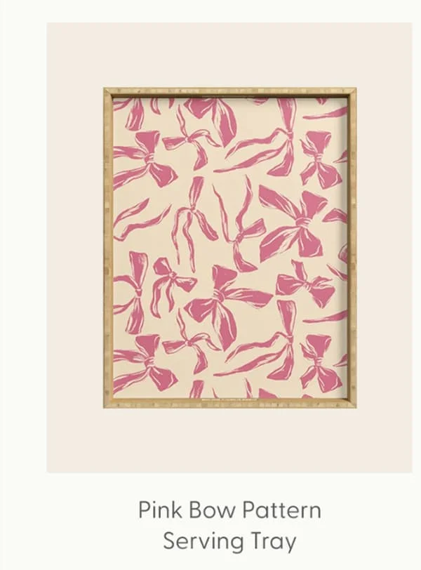 Pink bow pattern Serving Tray