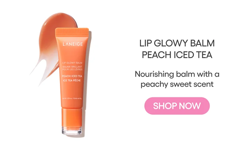 lip glowy balm peach iced tea