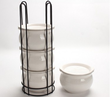 Temp-tations Woodland 9-Piece Stack-a-Bowls with Wire Rack